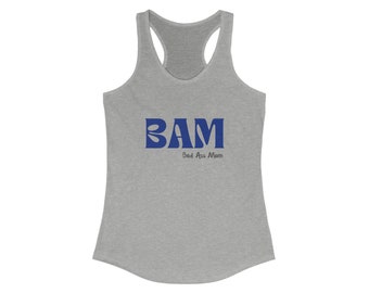 BAM Bad Ass Mom Womens Racerback Tank for mothers day