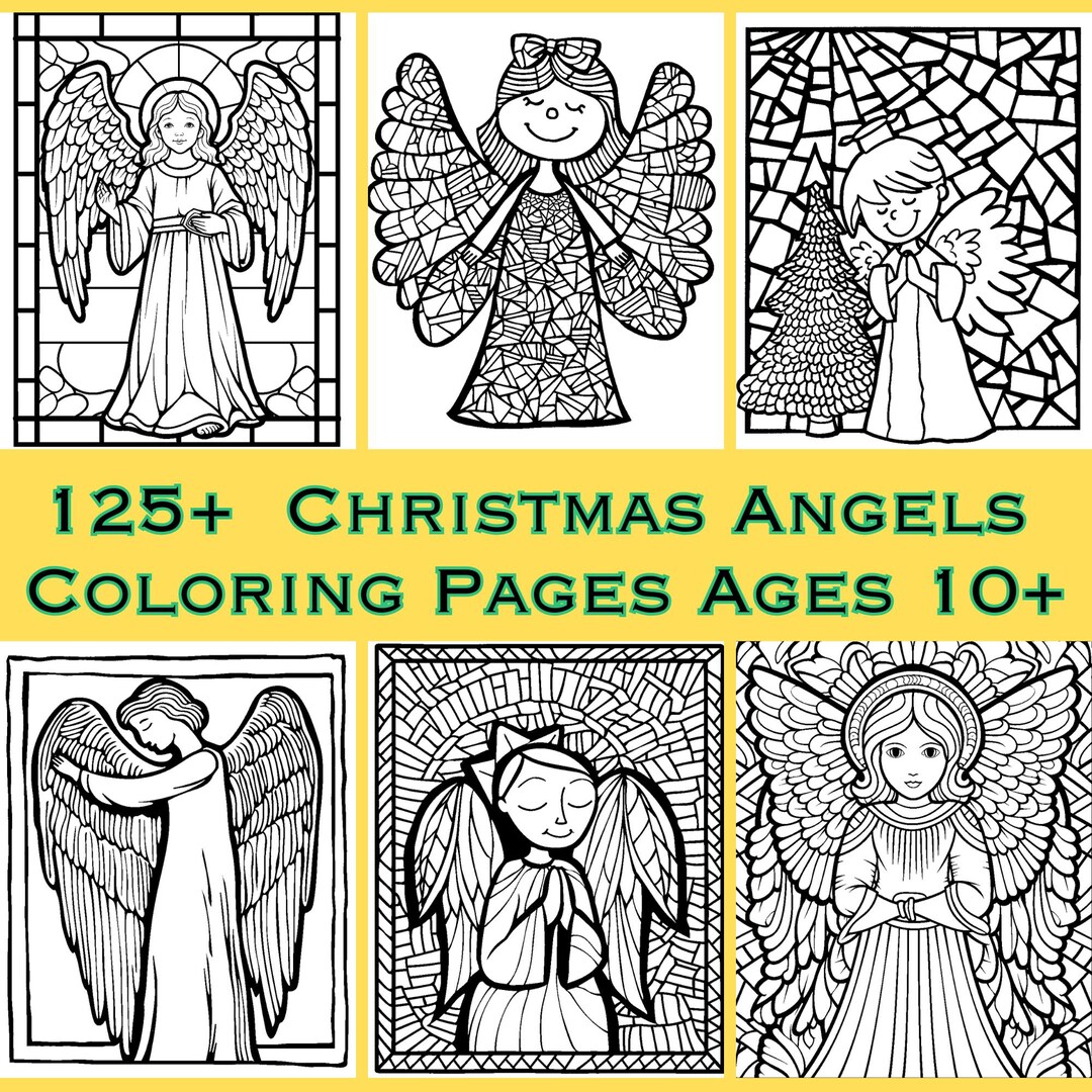 Christmas Angels Coloring Pages – 125+ Hand-touched Designs (PDF & Pngs ...