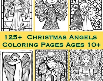 Disegni da colorare con angeli di Natale: oltre 125 disegni realizzati a mano (PDF e PNG)
