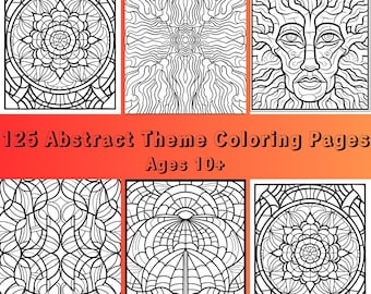 Abstract Coloring Pages – Geometric Patterns, Teens and Adults (PDF & PNG)