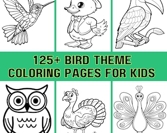 Pagine da colorare di uccelli: oltre 125 disegni di mosaici e vetrate (download digitale)