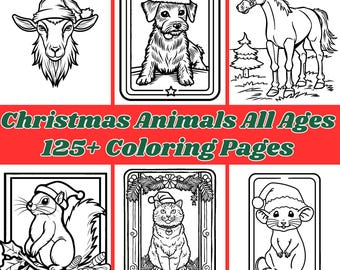 Disegni da colorare di animali natalizi - Oltre 125 disegni stampabili (PDF e PNG)