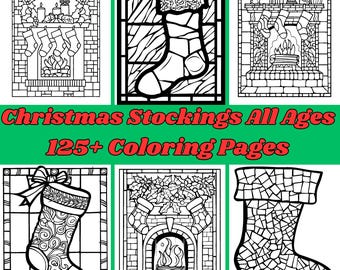 Disegni da colorare con la calza della Befana - Oltre 125 mosaici e vetrate (download digitale in PDF e PNG)