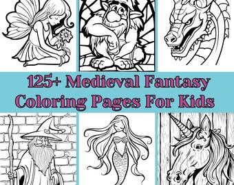 Libro da colorare fantasy medievale: oltre 125 disegni di mosaici e vetrate (download digitale)