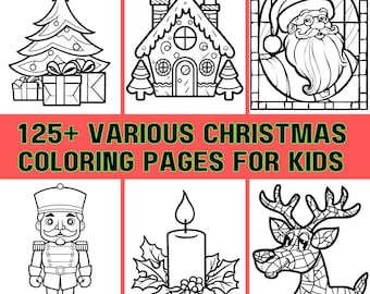 Disegni da colorare di Natale per bambini: oltre 125 mosaici e vetrate (download digitale)