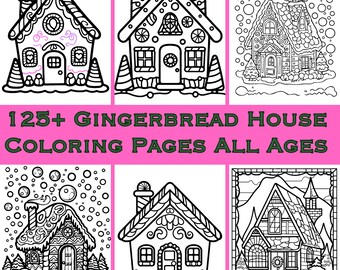 Pagine da colorare con casette di pan di zenzero - Oltre 125 mosaici e disegni tradizionali (download digitale)