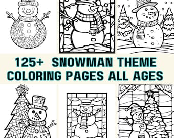 Disegni da colorare di pupazzi di neve – Oltre 125 mosaici e vetrate (PDF e PNG)