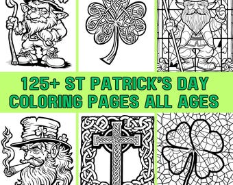 Pagine da colorare per il giorno di San Patrizio: oltre 125 mosaici e disegni tradizionali (download digitale)