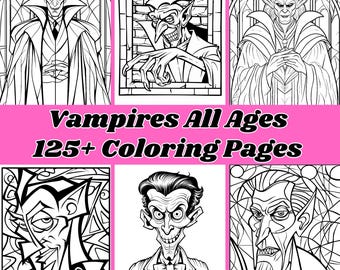 Disegni da colorare sui vampiri: oltre 125 mosaici, vetrate (PDF e PNG)