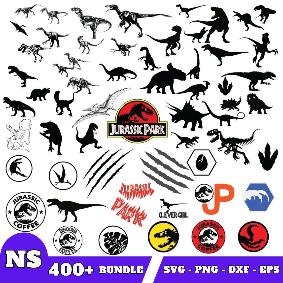 Jurassic Park Svg bundle- PNG-SVG-DXF-Eps