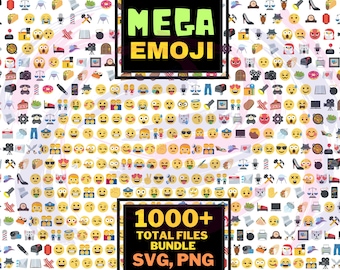 絵文字 SVG バンドル、絵文字クリップアート、絵文字 SVG メガ、高品質絵文字、高品質絵文字 PNG、レイヤー デザイン ベクター ファイル、cricut 用 SVG