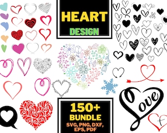 Heart Svg Bundle, Heart Svg, Hand Drawn Heart svg, Open Heart Svg, Doodle Heart Svg, Sketch Heart Svg, Love Svg,Valentine Svg,Cricut,Png