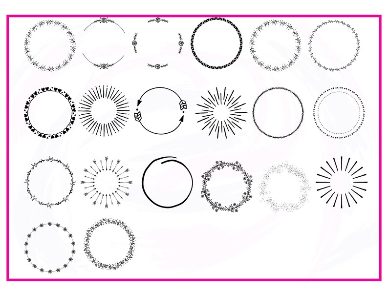 FLORAL WREATH SVG Bundle Circle Frame Svg Botanical Frame Wedding ...
