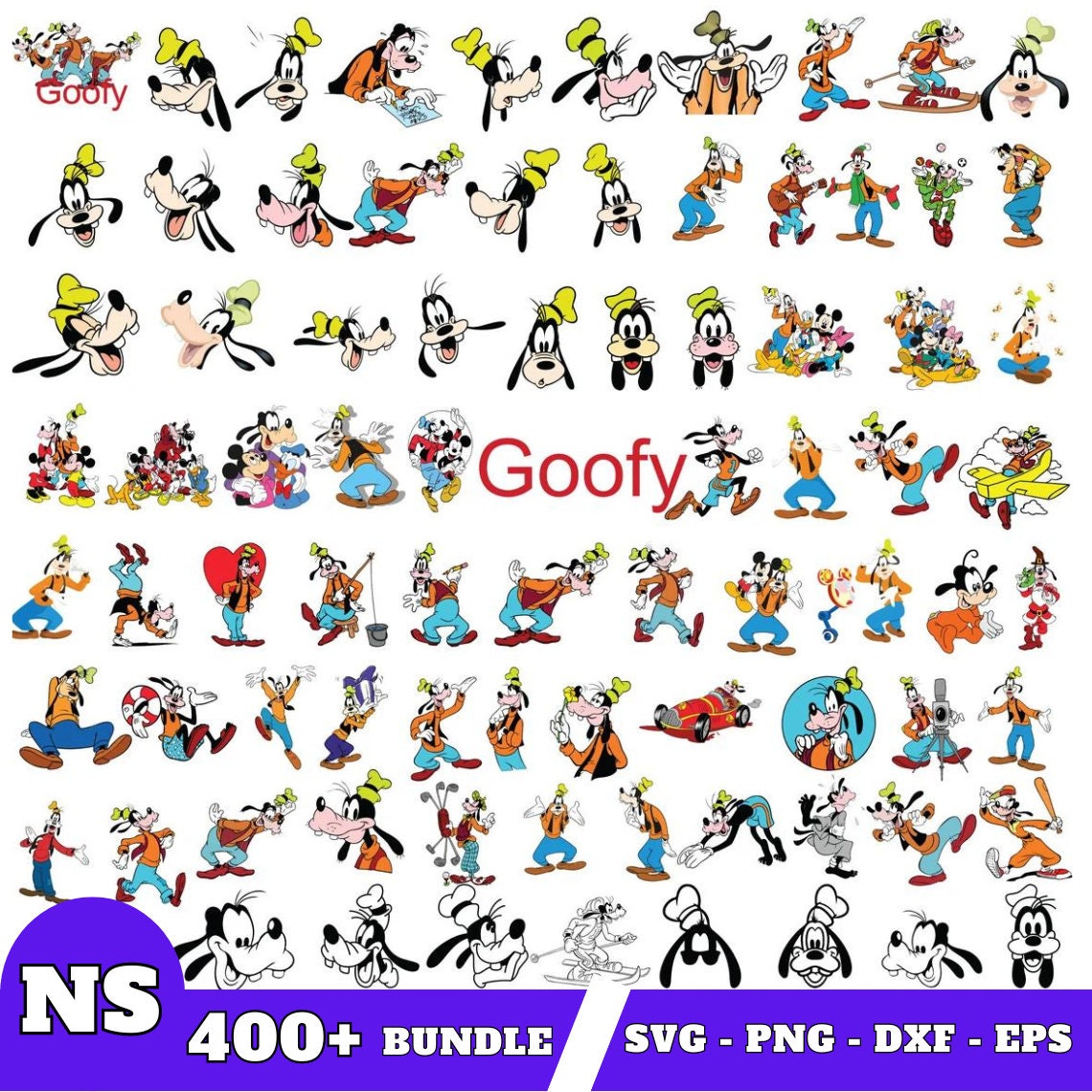 Goofy Svg bundle- PNG-SVG-DXF-Eps