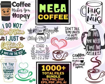 Retro Coffee Lovers SVG Bundle, Coffee SVG Bundle, Funny Coffee SVG, Caffeine Queen, Coffee Lovers, Coffee mug, Cut File Cricut