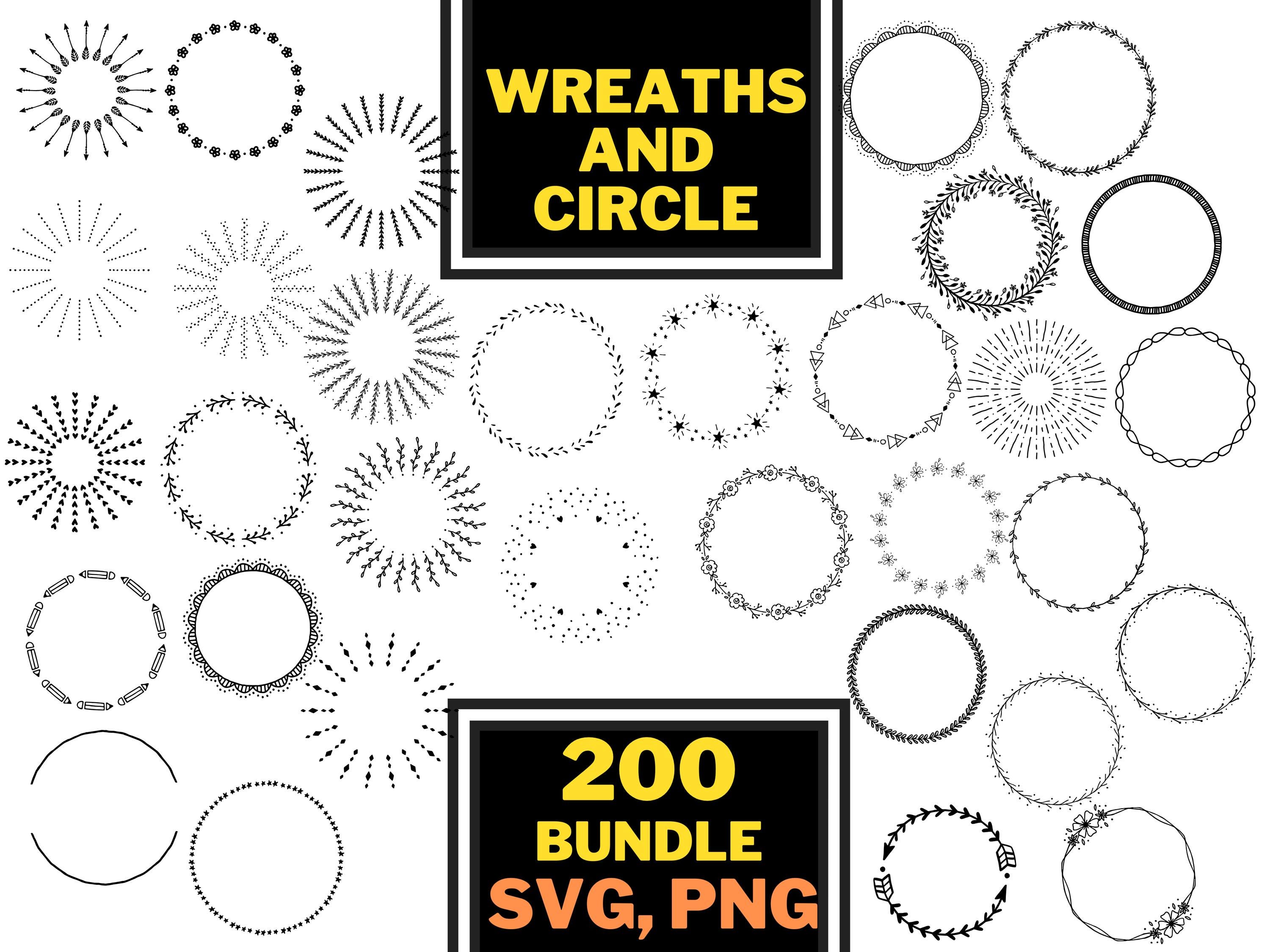 FLORAL WREATH SVG Bundle Circle Frame Svg Botanical Frame Wedding ...