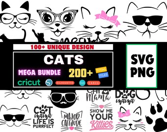 Cat Silhouette | Cat SVG | Cat Head SVG | Cat Face SVG | Cat Cut Files | Cat Design | Kitten Svg | Cat Vector | Kitty Svg | Pet Silhouette