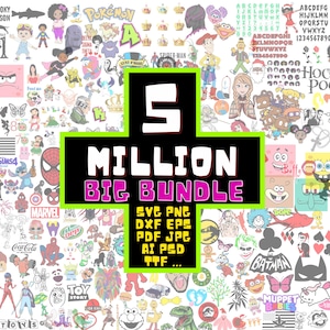 5 Million Design Svg Bundle, Cartoon, Halloween, Horror, Superhero, t-shirt, Sports, All categories, Svg, Png, Dxf, Eps, Fonts, and More..