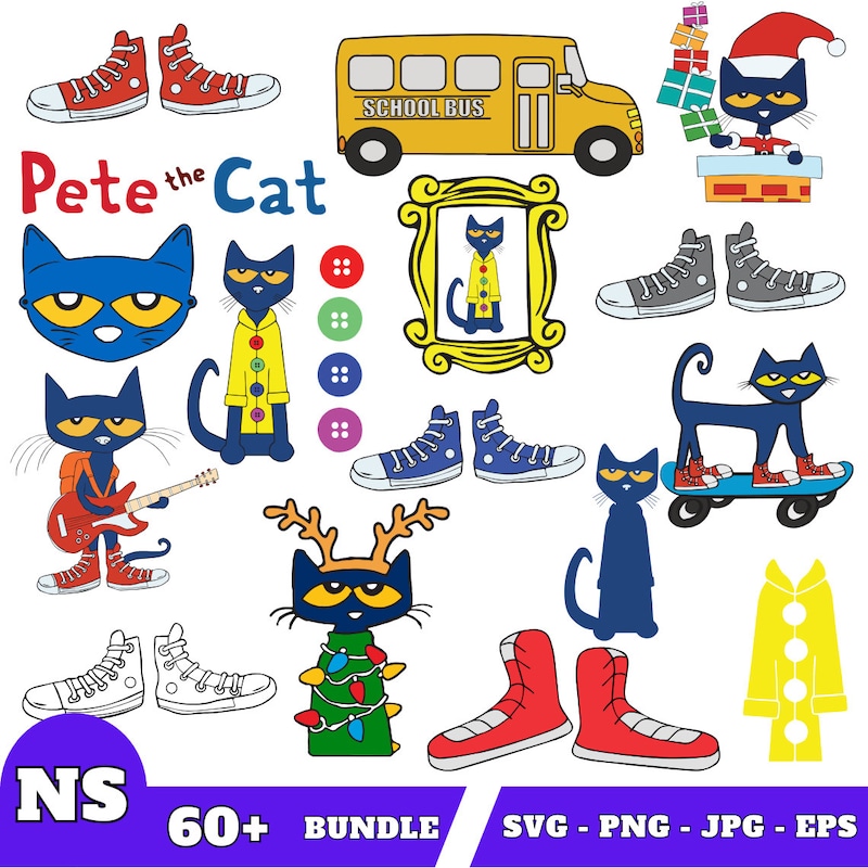 Pete the Cat Clipart - Etsy