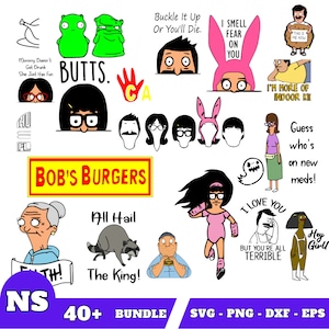 Bob's Burgers - The Bob's Burgers Svg Bundle- Bob's Burgers Png- 16 Designs- Cutfiles- Clipart- Cricut- T-shirt Print- Png, Pdf, Svg, Eps