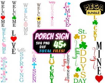 Porch sign svg, porch sign svg bundle, welcome svg, vertical welcome porch sign svg, hello svg, farmhouse porch sign svg, welcome sign svg
