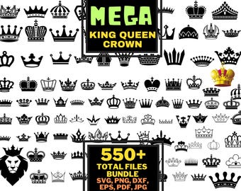 Royal Crown SVG File, King Crown SVG, Queen Crown SVG, Princess Tiara Svg, File For Cricut, For Silhouette, Cut File, Dxf, Png, Svg, Pdf,Jpg