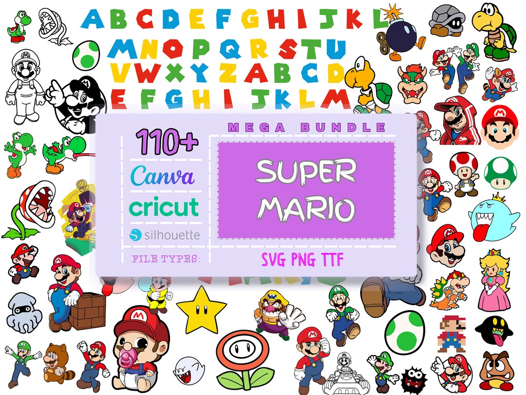 Mario Number Vector Super Mario Svg Bundle, Alphabet, Numbers, Mario Svg Cut Files for ...