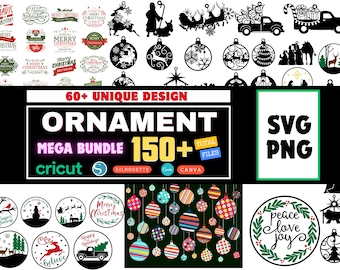 Christmas Ornament SVG bundle Ornament Laser Cut Files Christmas Balls Tree Decorations Craft Hanging Bauble Digital Download SVG