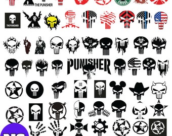Punisher Svg bundle- PNG-SVG-DXF-Eps