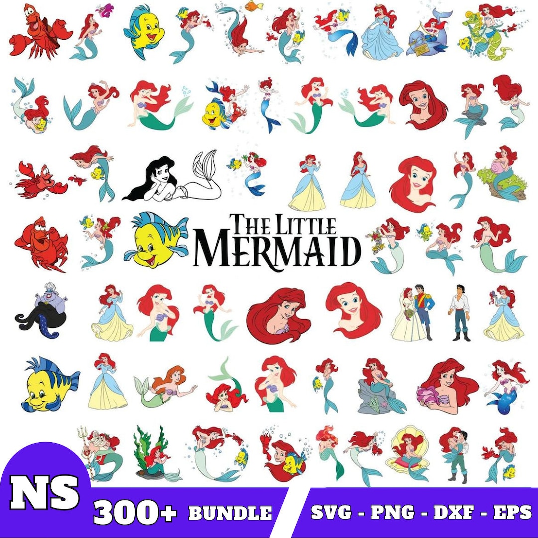 Little Mermaid Svg Bundle, Dxf - Eps - Svg - Png, Cartoon - Etsy