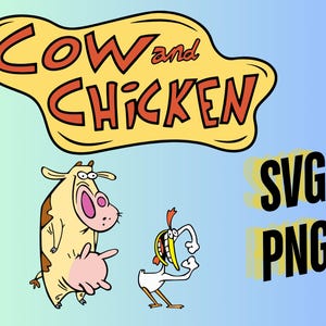 COW AND CHICKEN Cartoon svg, Cartoon Cow Design, Svg - Png, Cartoonetworrk, Kids