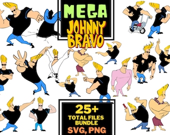 Johnny Bravo Digital Download Pack PNG SVG | Clip Art & Image Files | Shirt Design |Cartoon Bundle | Birthday Invitation | Under the Sea