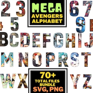 FUENTE AVENGERS SVG, Descarga instantánea, Alfabeto de los Vengadores Svg, Alfabeto de los Vengadores Svg, Letras de los Vengadores Svg, Números de los Vengadores Svg, Fuente Svg, Svg