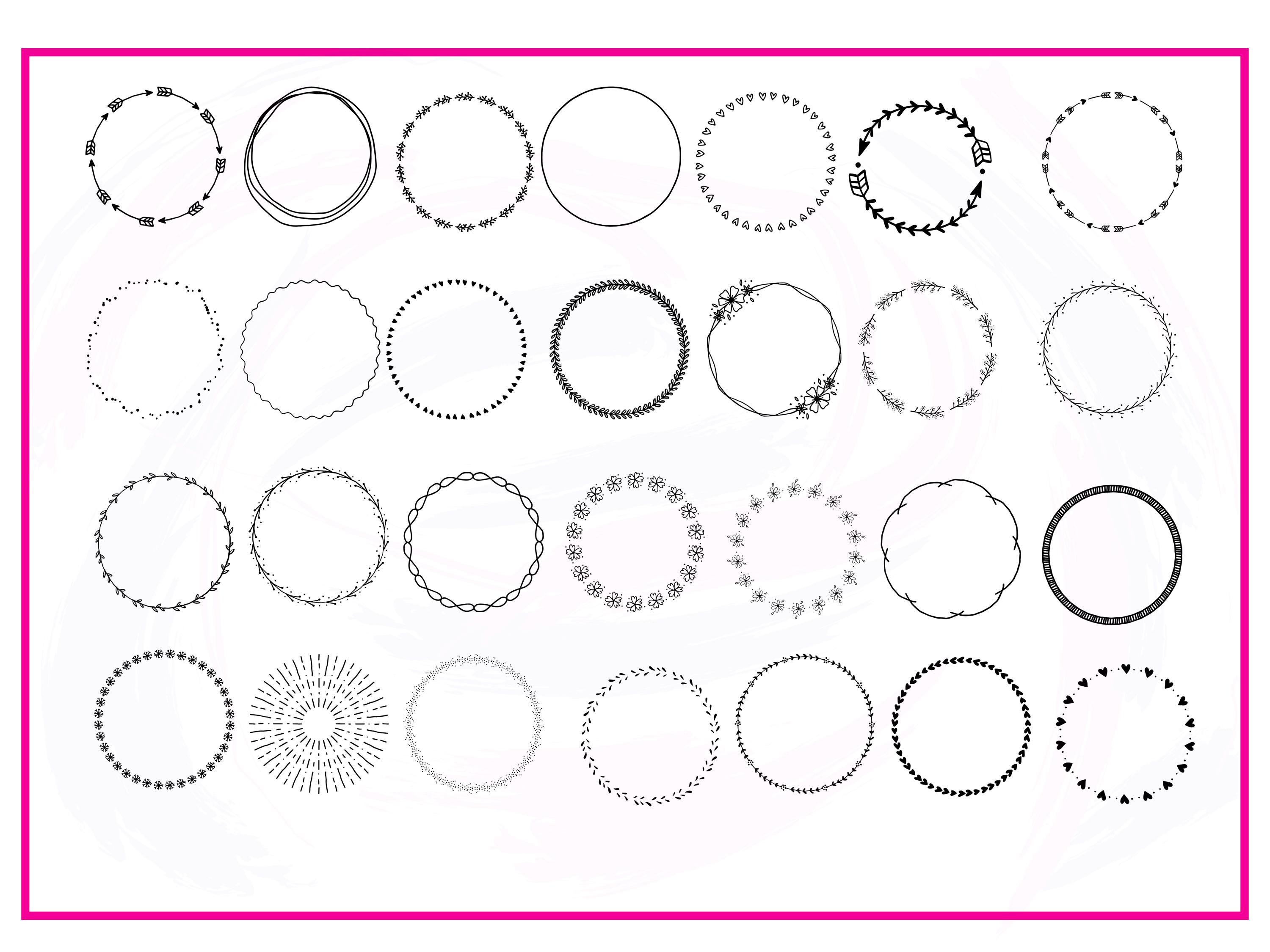 FLORAL WREATH SVG Bundle Circle Frame Svg Botanical Frame Wedding ...