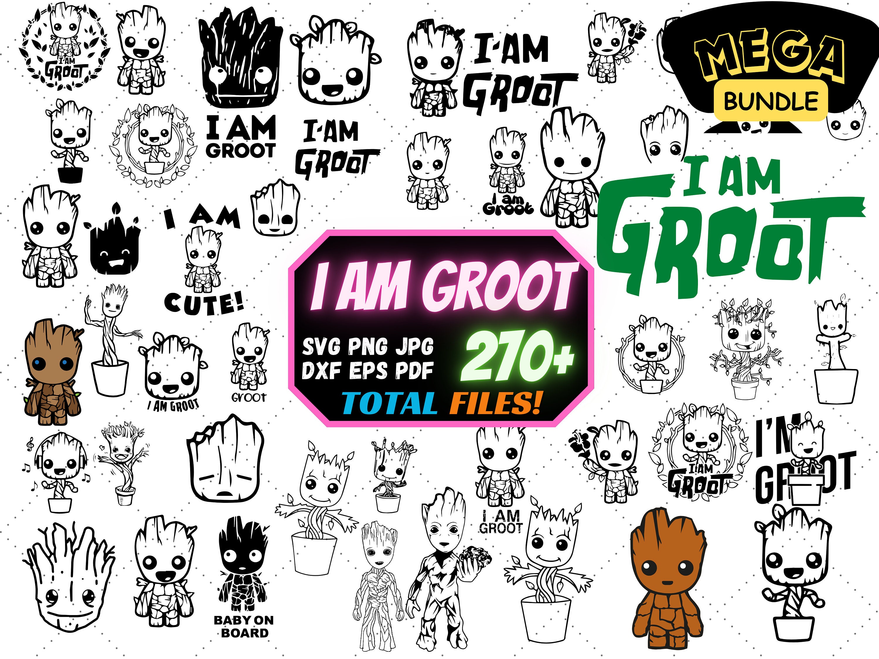 Bebé a Bordo Personalizado – Baby Groot Guardianes – adhesivosNatos