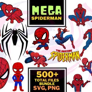 Spiderman Svg Bundle, Spiderman Svg, Spiderman Clipart, Spiderman Silhouette, Superhero Svg, Spiderman Fonts Alphabet Letters Svg Png Bundle