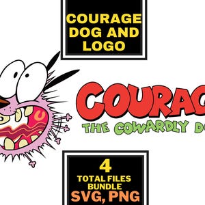 Courage The Cowardly Dog Svg Png, Easy to use, Cartoon Characters, Layered Svg by colors, Transparent Png, Cut files for Cricut.