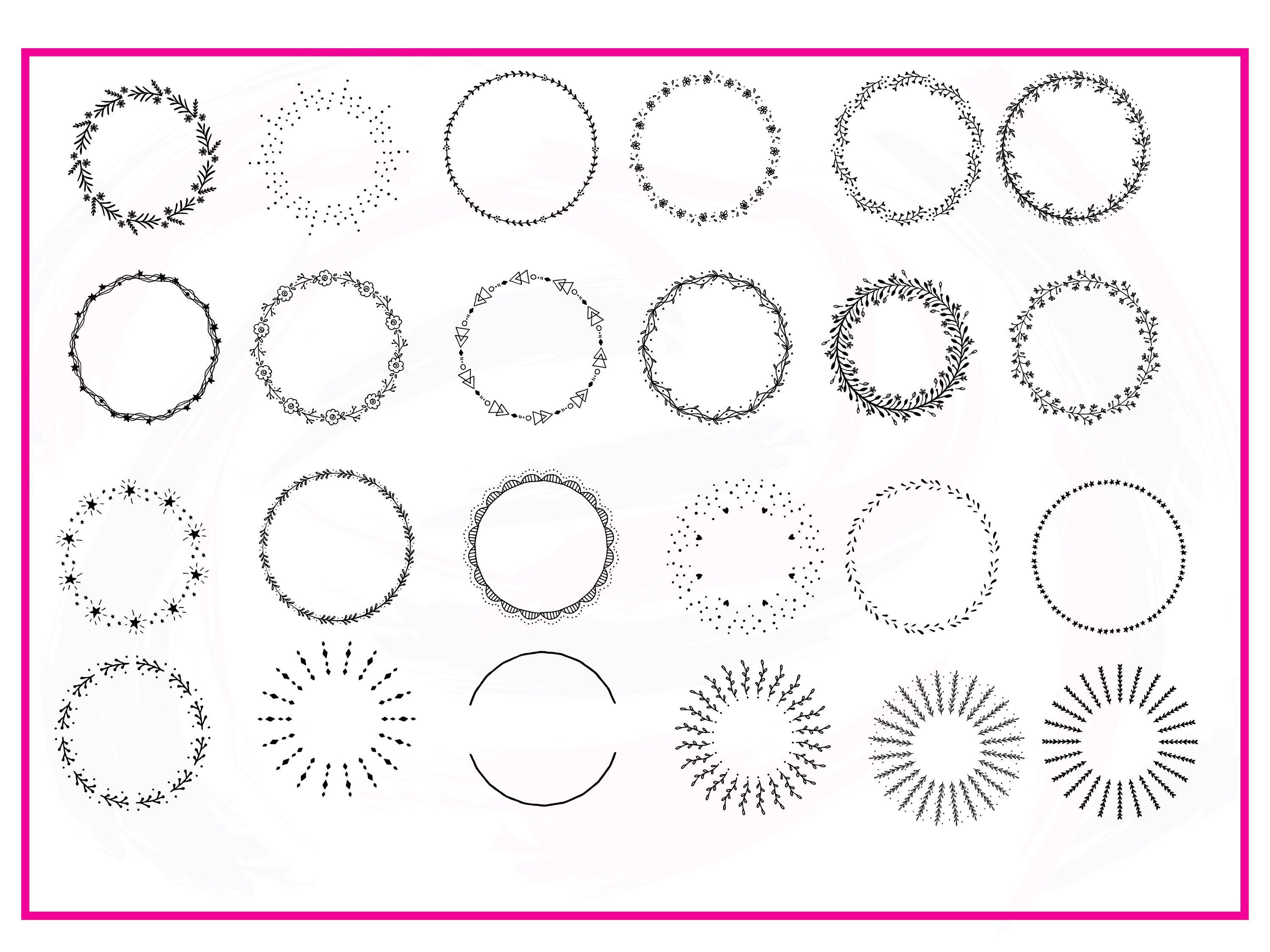 FLORAL WREATH SVG Bundle Circle Frame Svg Botanical Frame Wedding ...