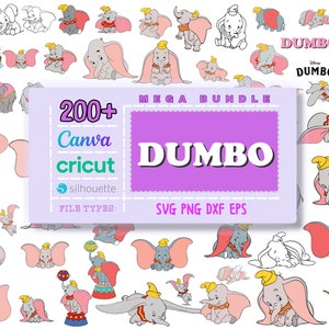 Dumbo Svg Mega bundle- PNG-SVG-DXF- Eps