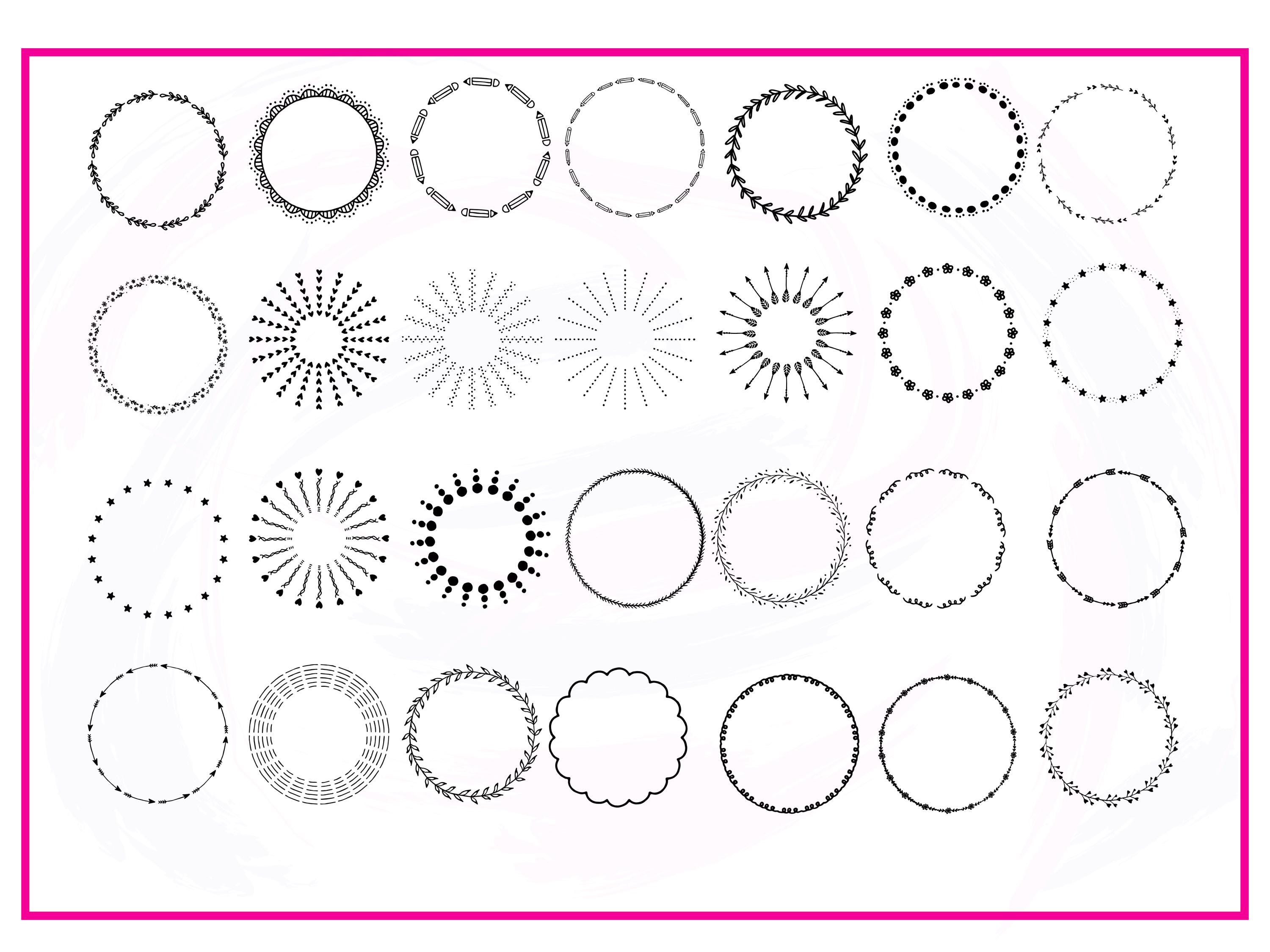 FLORAL WREATH SVG Bundle Circle Frame Svg Botanical Frame Wedding ...