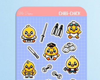 Cute Chicken Stickers, Kawaii Stickers Pack, Kawaii Pastel Stickers, Cute Stickers Pack, Fun Stickers Pack, Water Bottle Stickers