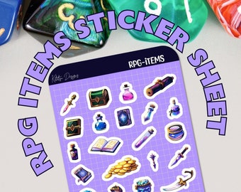 DND Gift, Dungeons and Dragons RPG Stickers, Water Bottle Stickers, Waterbottle Stickers, Fun Stickers