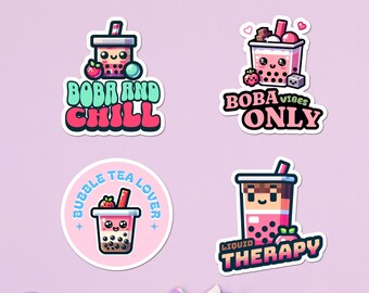 Kawaii Stickers Pack, Bubble Tea Sticker, Meme Stickers, Funny Stickers, Funny Sticker Pack, Water Bottle Stickers Funny