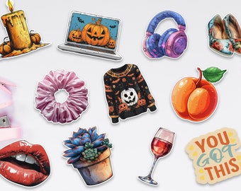 The Pinterest Girl Sticker Pack, Water Bottle Stickers, Laptop Stickers, Autumn Stickers, Gift For Her, Girly Stickers