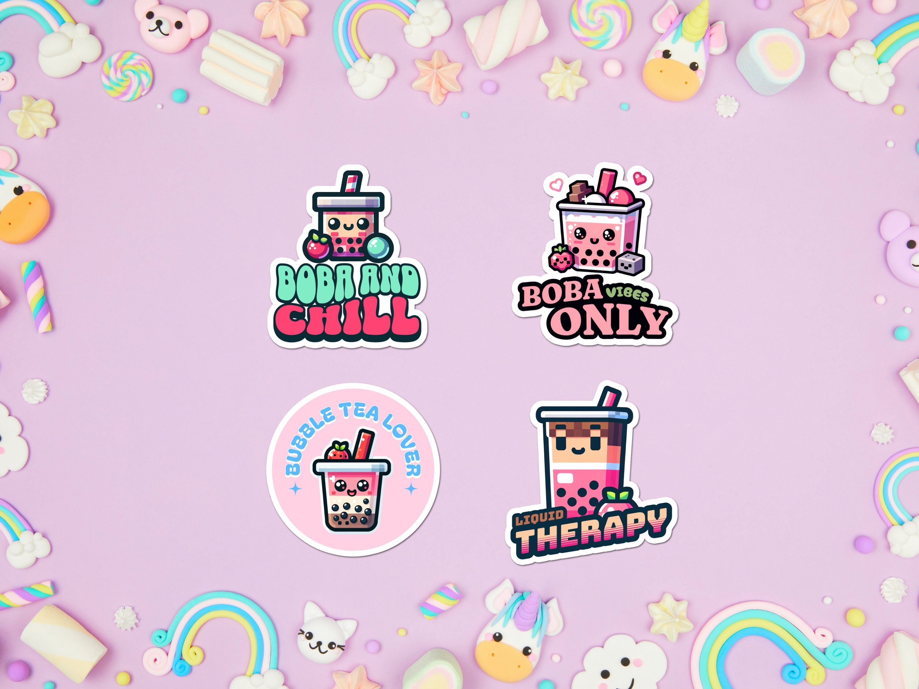 Kawaii Stickers Pack, Bubble Tea Sticker, Meme Stickers, Funny Stickers ...