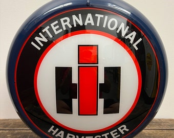 INTERNATIONAL HARVESTER Reproduction 13.5" Gas Pump Globe - (Dark Blue Body)