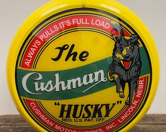 CUSHMAN HUSKY Reproduction 13.5" Gas Pump Globe - (Yellow Body)