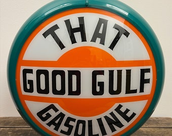 GOOD GULF Reproduction 13.5" Gas Pump Globe - (Green Body)