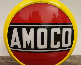 AMOCO Reproduction 13.5" Gas Pump Globe - (Yellow Body)