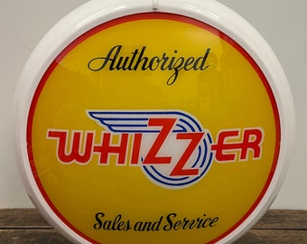 WHIZZER Reproduction 13.5" Gas Pump Globe - (White Body)